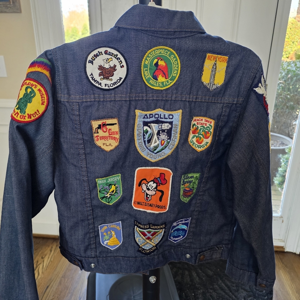 Denim Patchwork Vintage Jacket - Blue - image 2